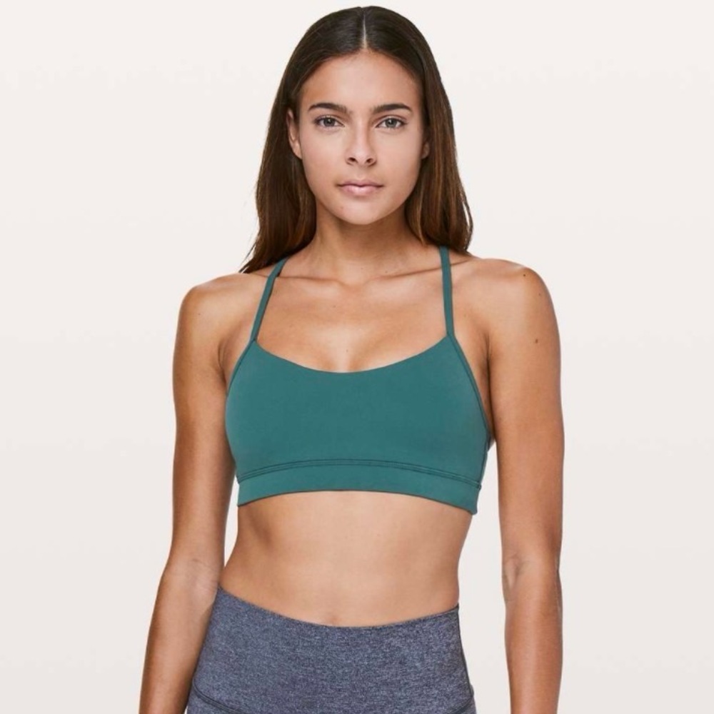 Lululemon Flow Y Bra *Nulu in Green Jasper Sz 8